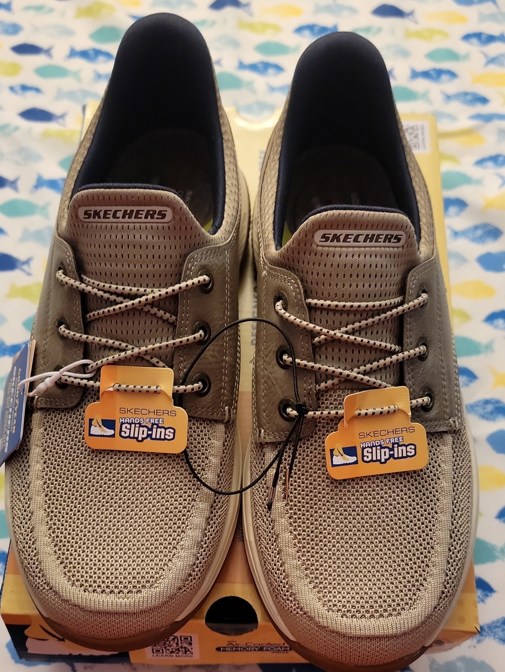 New In Box Skechers Men’s Slip-Ins Mesh Loafers in Taupe